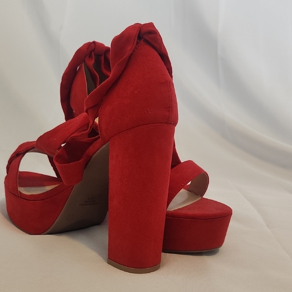 Fashion Nova Bold Red Platform Heels - Picture 8 of 8